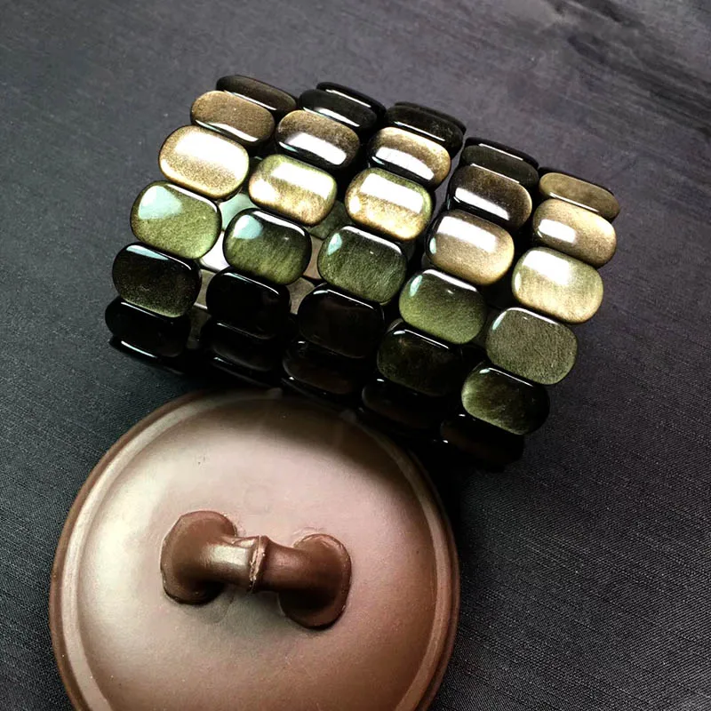 Natural Stone Gold Obsidian AAAAA Hand Wrist Bracelet/Bangle Rectangle Fashion Jewelry Amulet Stretch Bracelets For Men/Women
Natural Stone Gold Obsidian AAAAA Hand Wrist Bracelet/Bangle Rectangle Fashion Jewelry Amulet Stretch Bracelets For Men/Women