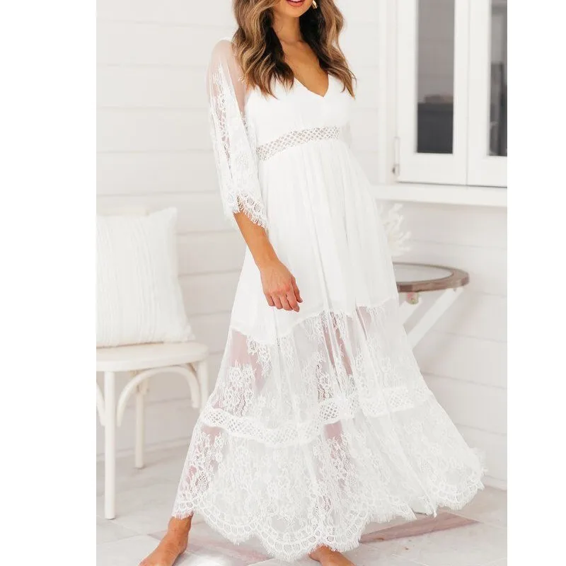 white lace long elegant dress summer clothes for women robe femme sukienki vestidos de festa sexy transparent mesh crochet dress
white lace long elegant dress summer clothes for women robe femme sukienki vestidos de festa sexy transparent mesh crochet dress