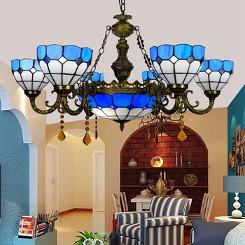 Tiffany Mediterranean Stained Glass Suspended Luminaire E27 110-240v Chain Pendant Lights For Home Parlor Dining Room
Tiffany Mediterranean Stained Glass Suspended Luminaire E27 110-240v Chain Pendant Lights For Home Parlor Dining Room