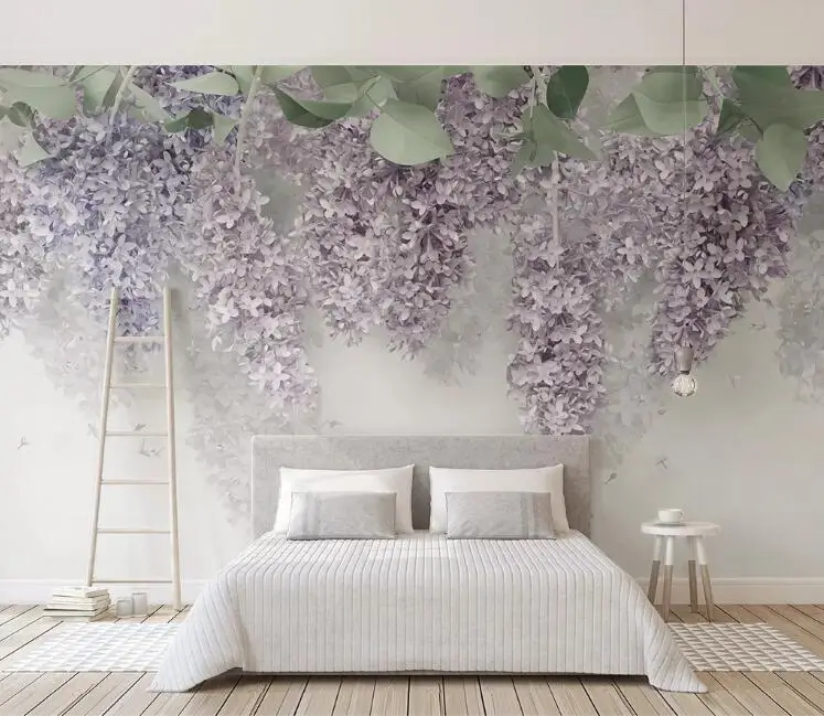 Custom decorative wall paper beautiful lavender wisteria flower 3d three-dimensional flower wedding room 3d wallpaper
Custom decorative wall paper beautiful lavender wisteria flower 3d three-dimensional flower wedding room 3d wallpaper
