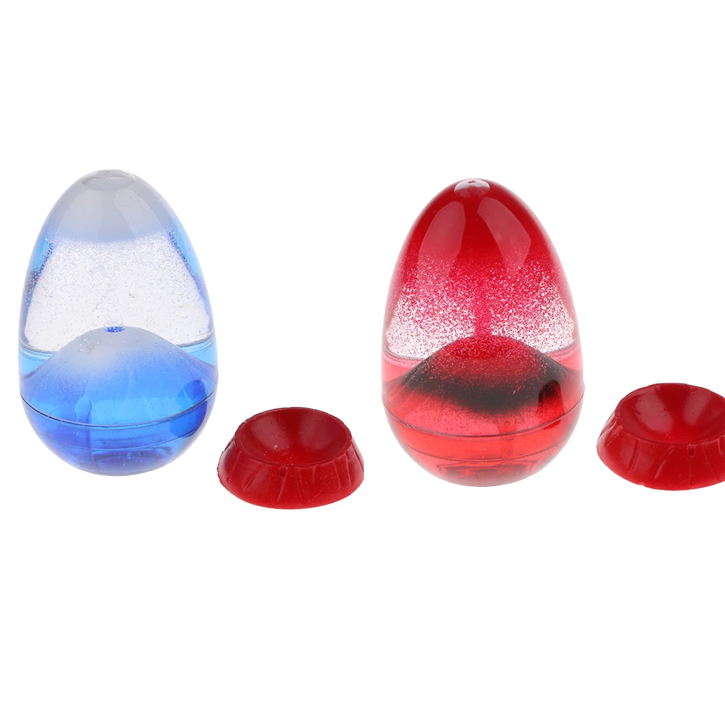 MagiDeal 2-set Volcano Eruption Egg Liquid Sandglass Hourglass Gadget Timer - 5min Shelf Display Home Decor Clock