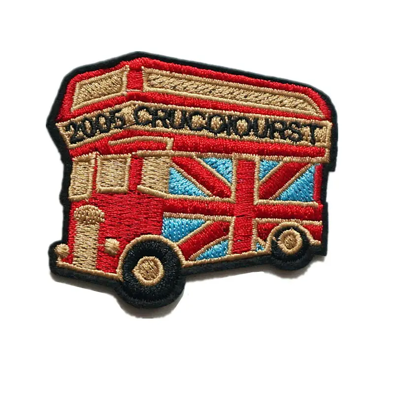 Накладки для вышивки 6 см Прошитые железные на пластыри UK Red Bus вышитые Бейджи