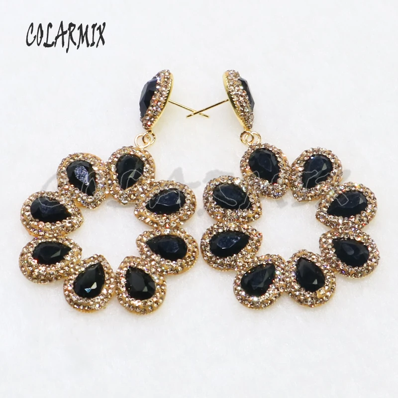 Fashion flower shape pearls flower earrings Pave rhinestone earrings Black stone earrings gift for lady 6064
Fashion flower shape pearls flower earrings Pave rhinestone earrings Black stone earrings gift for lady 6064