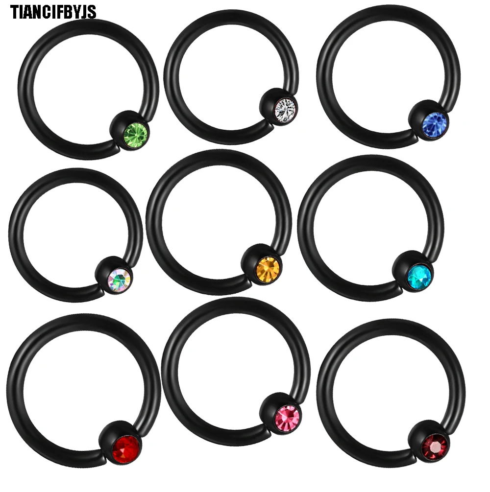 TIANCIFBYJS Black Ball Closure Ring Captive Bead BCR 16g 1.2mm Nose Ear Helix Tragus Lip 10 Colours piercing Body jewelry 50pcs
TIANCIFBYJS Black Ball Closure Ring Captive Bead BCR 16g 1.2mm Nose Ear Helix Tragus Lip 10 Colours piercing Body jewelry 50pcs