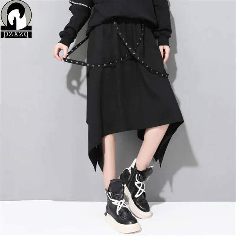 High quality skirt womens 2019 spring and summer new style stitching cross ribbon elastic waist irregular skirt Hip-hop punk got
High quality skirt womens 2019 spring and summer new style stitching cross ribbon elastic waist irregular skirt Hip-hop punk got