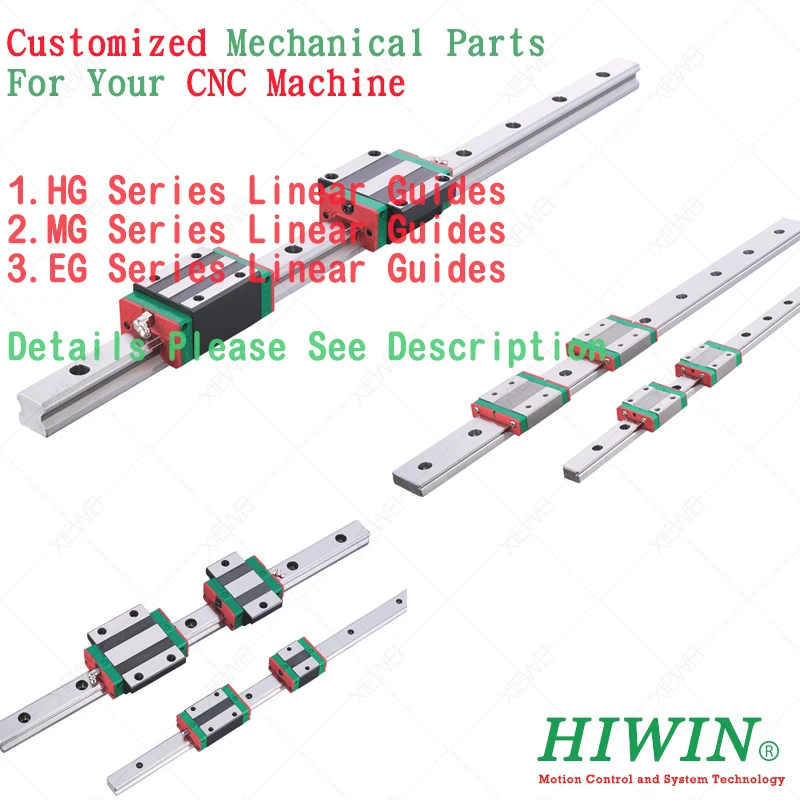 HIWIN Linear Guides HGH25CA Block and HGR25 Rails 600mm 4 Pieces each