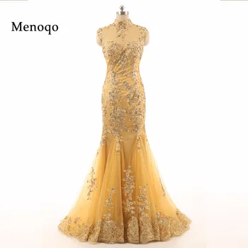 7111W High collar Floor Length Evening Gown Mermaid Long Applique Prom Dress Real Picture vestido longo
7111W High collar Floor Length Evening Gown Mermaid Long Applique Prom Dress Real Picture vestido longo