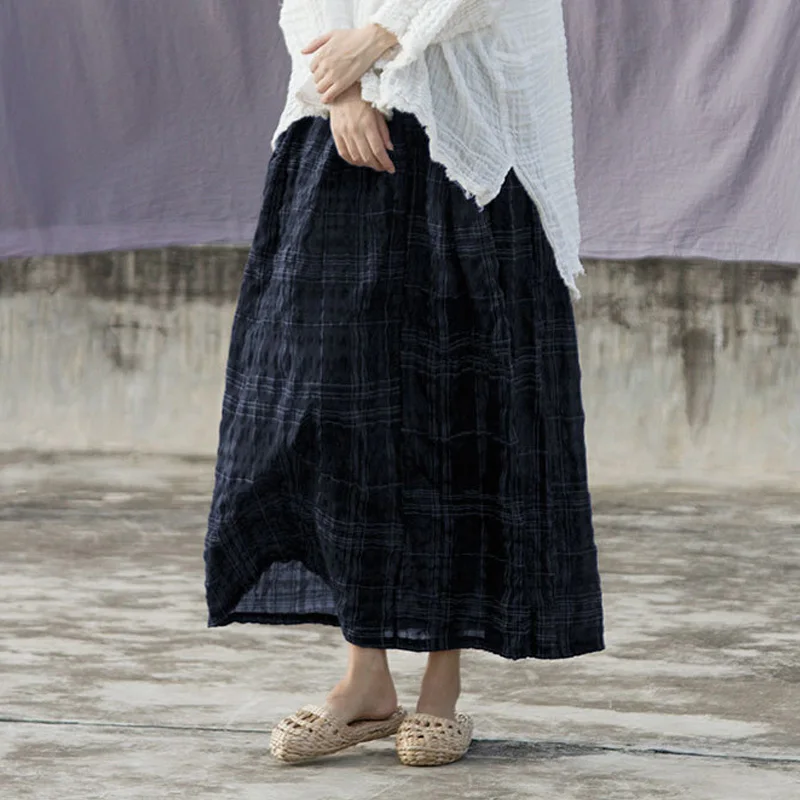 Johnature Ramie Plaid Vintage Skirts Women Elastic Waist 2019 Spring New A-Line Casual Women Skirts
Johnature Ramie Plaid Vintage Skirts Women Elastic Waist 2019 Spring New A-Line Casual Women Skirts