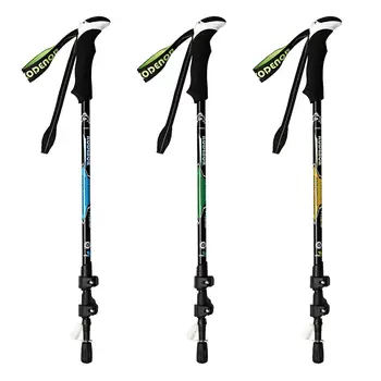 

65-135cm Telescopic Walking Sticks Folding 3-Section Handle Cane Crutch Adjustable Camping Hiking Pole Climbing Accessories