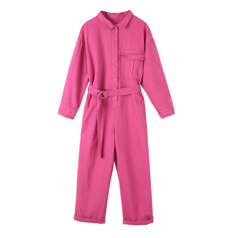 PERHAPS U pink denim jeans turn down collar long sleeve fuchsia jumpsuit sash women J0098
PERHAPS U pink denim jeans turn down collar long sleeve fuchsia jumpsuit sash women J0098