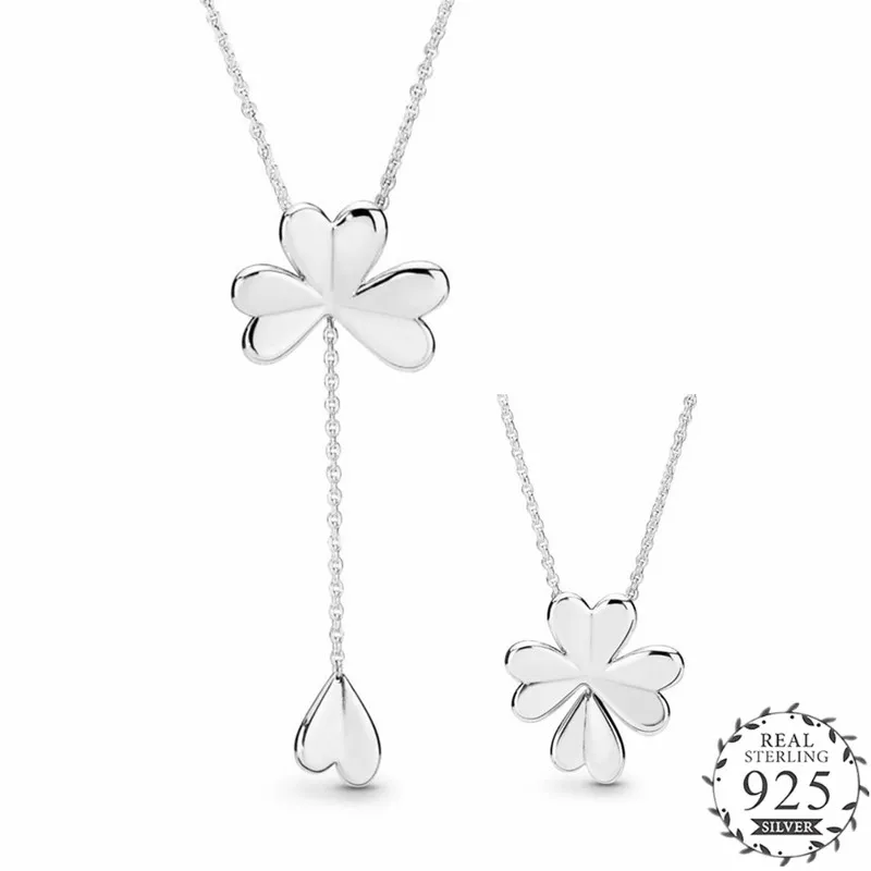 Original 100% 925 Sterling Silver Pendant Necklace For Women Lucky Four-leaf Clover Long Necklace Adjust Jewelry 2019 Spring
Original 100% 925 Sterling Silver Pendant Necklace For Women Lucky Four-leaf Clover Long Necklace Adjust Jewelry 2019 Spring