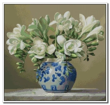 Top Quality 14CT Counted Unprinted Cross Stitch Kits Needlework Embroidery Home Decor Arts Oil Painting White Gardenia Flowers
Top Quality 14CT Counted Unprinted Cross Stitch Kits Needlework Embroidery Home Decor Arts Oil Painting White Gardenia Flowers