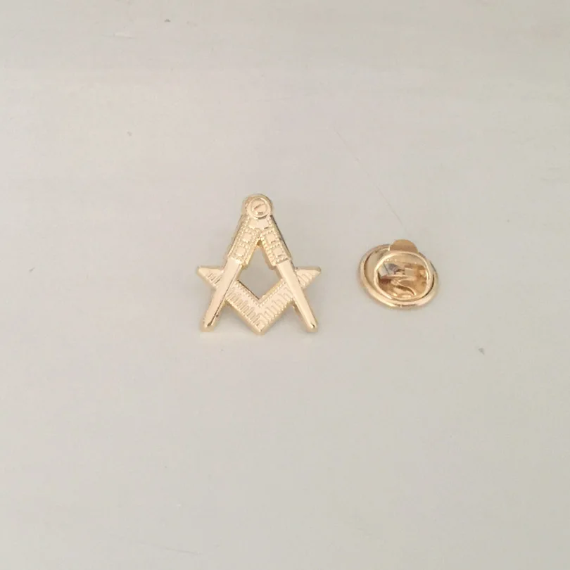 10 шт Masonic лацкан штырь угольник и циркуль золотые булавки значок Бесплатные