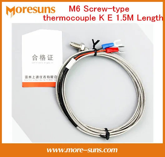 Free Ship 5pcs/lot M6 Screw-type thermocouple 1.5M Length K E WRNT-01/02 RTD Temperature sensor temperature probe
Free Ship 5pcs/lot M6 Screw-type thermocouple 1.5M Length K E WRNT-01/02 RTD Temperature sensor temperature probe