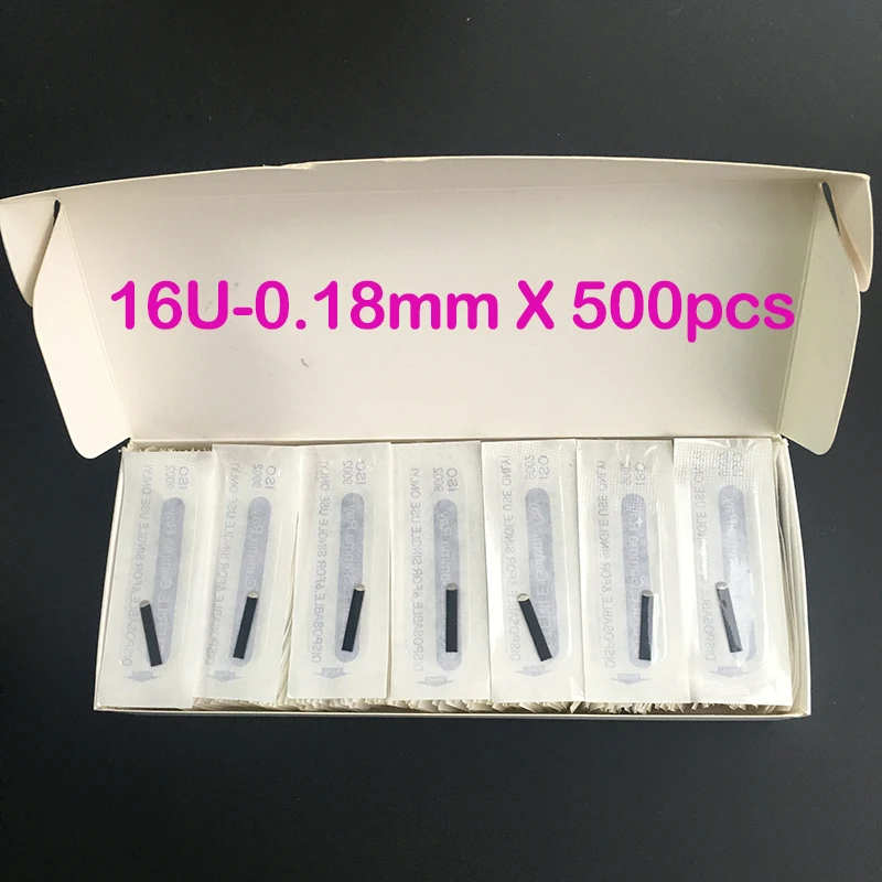 500pcs 0.18mm 16 Pin U Shape Tattoo Needles Permanent Makeup Eyebrow Embroidery Blade For 3D Microblading Manual Tattoo Pen 
500pcs 0.18mm 16 Pin U Shape Tattoo Needles Permanent Makeup Eyebrow Embroidery Blade For 3D Microblading Manual Tattoo Pen