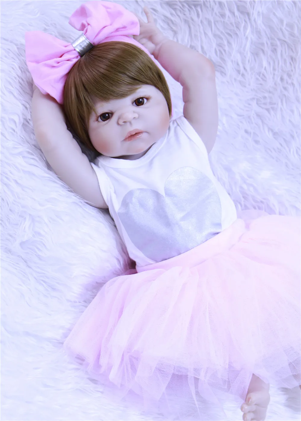 DollMai Full silicone reborn baby dolls girl body 23inch 57cm child toy doll gift bonecas reborn bebe para venda brinquedos
DollMai Full silicone reborn baby dolls girl body 23inch 57cm child toy doll gift bonecas reborn bebe para venda brinquedos
