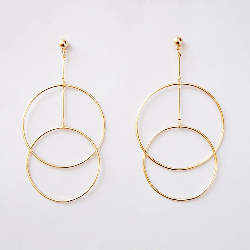 Fashion Gold/Rhodium Plated Simple Interlocking Double Circles Statement Long Drop Earrings for Women Brincos
Fashion Gold/Rhodium Plated Simple Interlocking Double Circles Statement Long Drop Earrings for Women Brincos