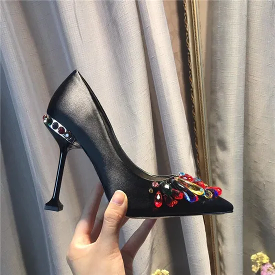 2018 New Sexy Mixed Color Crystal Women Pumps Shoes Woman High Heels Rhinestone Women Wedding Shoes Ladies Slipper Zapatos Mujer (6)