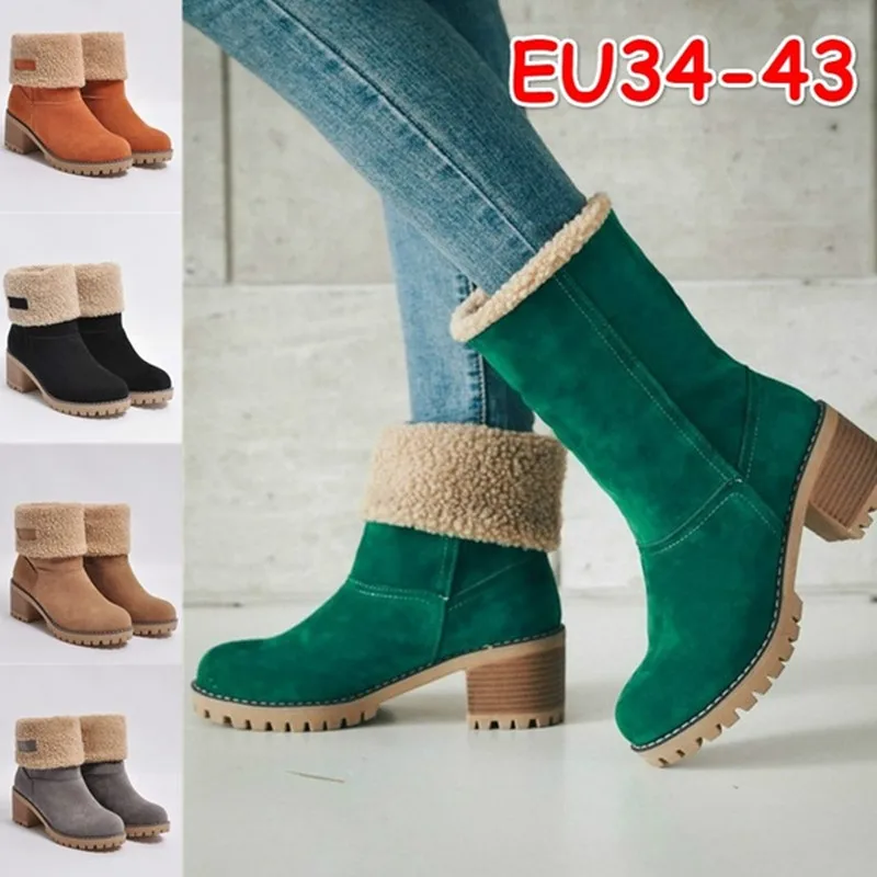 Winter Boots Women Female Fur Warm Snow Boots Winter Fashion Square High Heels Shoes Woman Ankle Boots Black Green Botas Mujer
Winter Boots Women Female Fur Warm Snow Boots Winter Fashion Square High Heels Shoes Woman Ankle Boots Black Green Botas Mujer