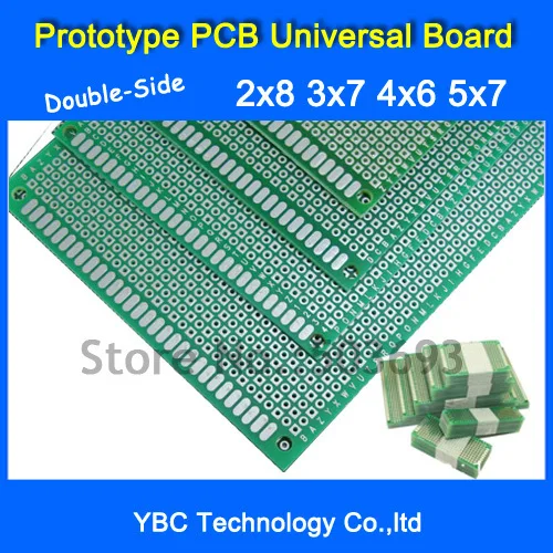20 шт./лот 2x8 3x7 4x6 5x7 см двухсторонний Прототип PCB универсальная плата 2*8 3*7 4*6 5*7
