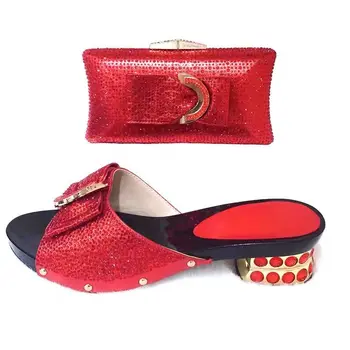 Gorgeous red women high heel shoes and bag with big rhinestone decoration african pumps match handbag set V222,heel 8CM
Gorgeous red women high heel shoes and bag with big rhinestone decoration african pumps match handbag set V222,heel 8CM
