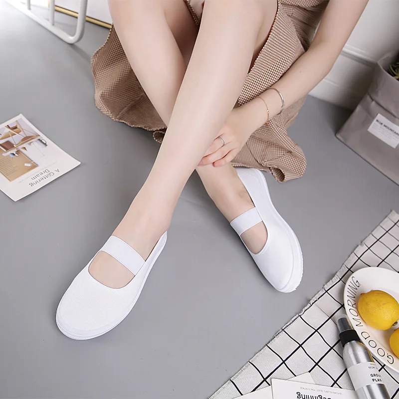 Walking shoes Flat white shoes elastic with non-slip work shoes small white walking shoes A0K1-A0K5
Walking shoes Flat white shoes elastic with non-slip work shoes small white walking shoes A0K1-A0K5
