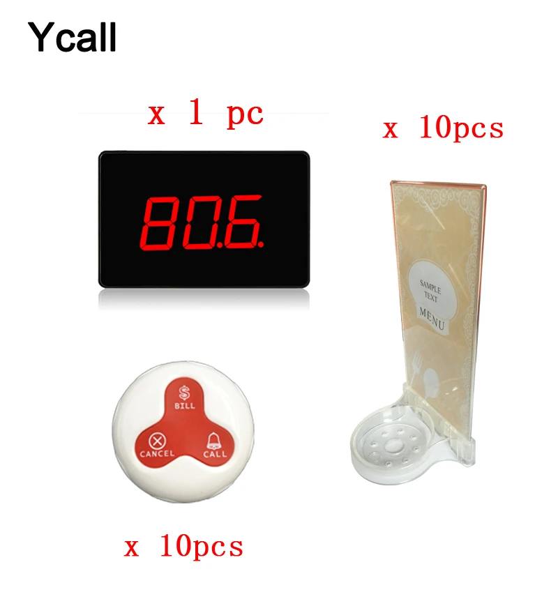 Wireless Service Calling System 1pcs Voice Broadcast Receiver Host+10pcs Call Button with Menu Holder
Wireless Service Calling System 1pcs Voice Broadcast Receiver Host+10pcs Call Button with Menu Holder