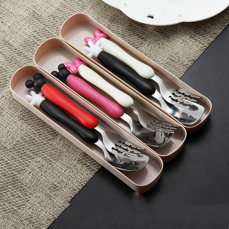 3PCS/Set Creative Portable Cartoon Stainless Steel Mickey Minnie Fork Kids Tableware Set Soft Silicone Handle Children Cutlery
3PCS/Set Creative Portable Cartoon Stainless Steel Mickey Minnie Fork Kids Tableware Set Soft Silicone Handle Children Cutlery