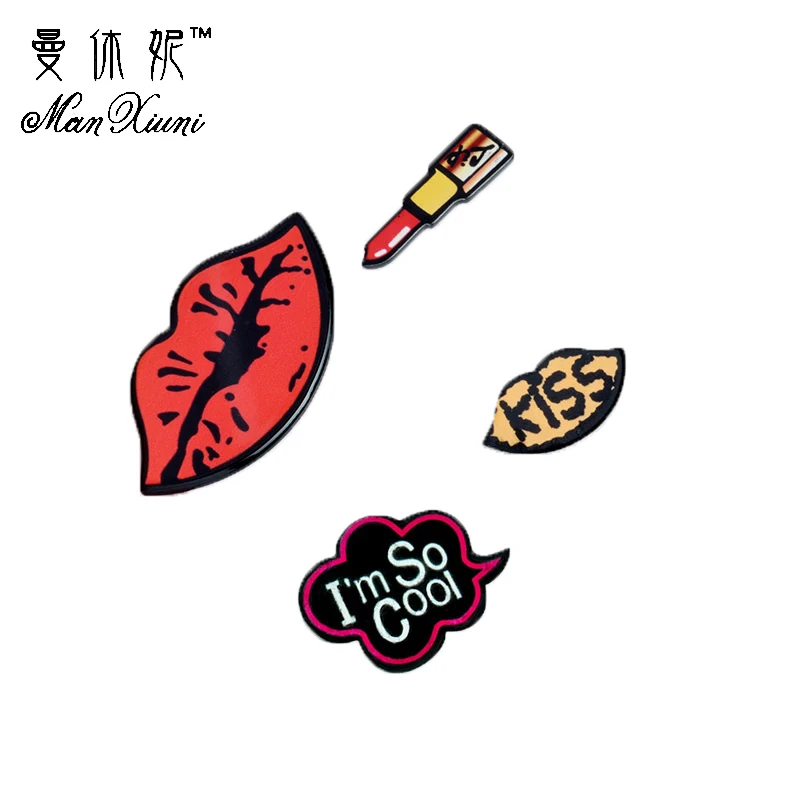 Manxiuni 4pcs/set I'm so cool Lipstick Sexy Red Lips KISS Metal Brooch Pins Collar Button Pin Denim Jacket Lapel Pin
Manxiuni 4pcs/set I'm so cool Lipstick Sexy Red Lips KISS Metal Brooch Pins Collar Button Pin Denim Jacket Lapel Pin