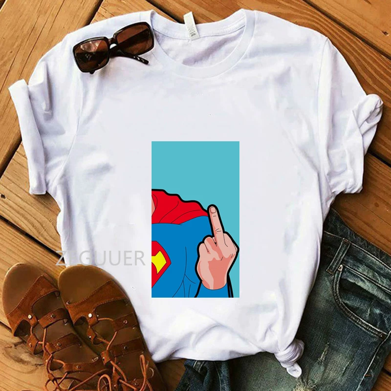 Supermen Fck u Print T-Shirt 100% Cotton Soft White Casual Girl Tees Pop Funny Art Illustration Summer Streetwear T-shirt
Supermen Fck u Print T-Shirt 100% Cotton Soft White Casual Girl Tees Pop Funny Art Illustration Summer Streetwear T-shirt