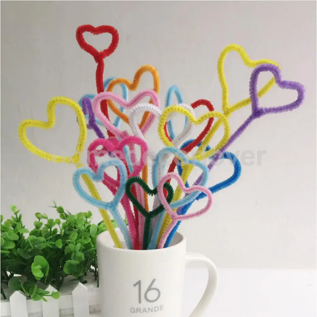 100 Pieces Chenille Stems Pipe Cleaners Kids Craft Twist Rods White & Black