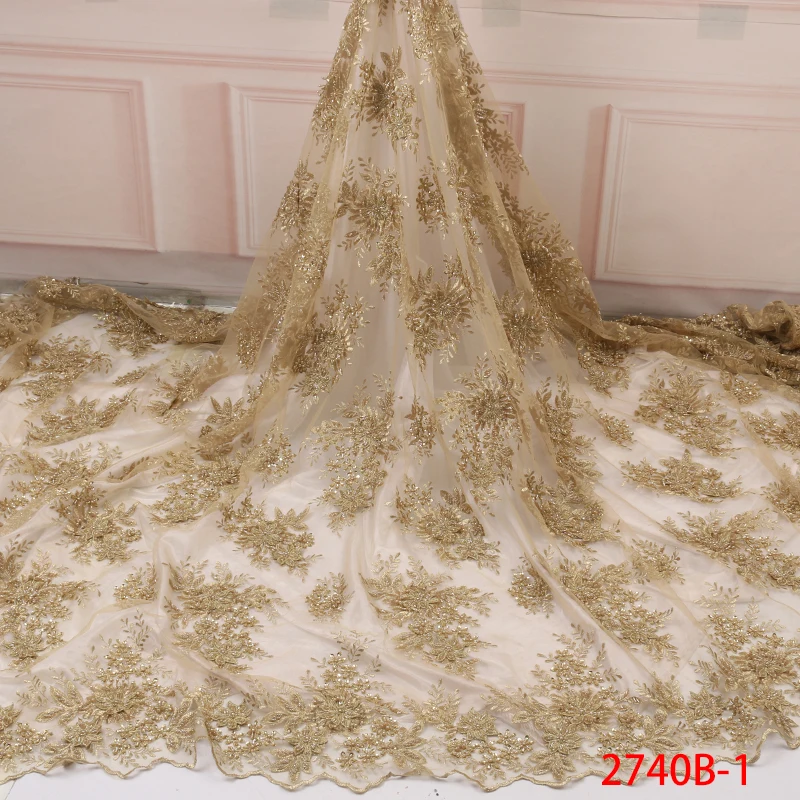 Nigerian Beaded Lace Fabric 2019,African Beaded Embroidered Lace Fabric High Quality, French Net Tulle Laces for Party KS2740B-1
Nigerian Beaded Lace Fabric 2019,African Beaded Embroidered Lace Fabric High Quality, French Net Tulle Laces for Party KS2740B-1