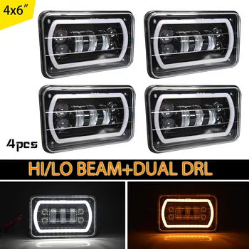 Crbrillar 4 Pcs 4x6 led Headlights Sealed Beam Rectangular Replacement with DRL Amber Halo Turn Signal For Chevrolet Ford Trucks
Crbrillar 4 Pcs 4x6 led Headlights Sealed Beam Rectangular Replacement with DRL Amber Halo Turn Signal For Chevrolet Ford Trucks