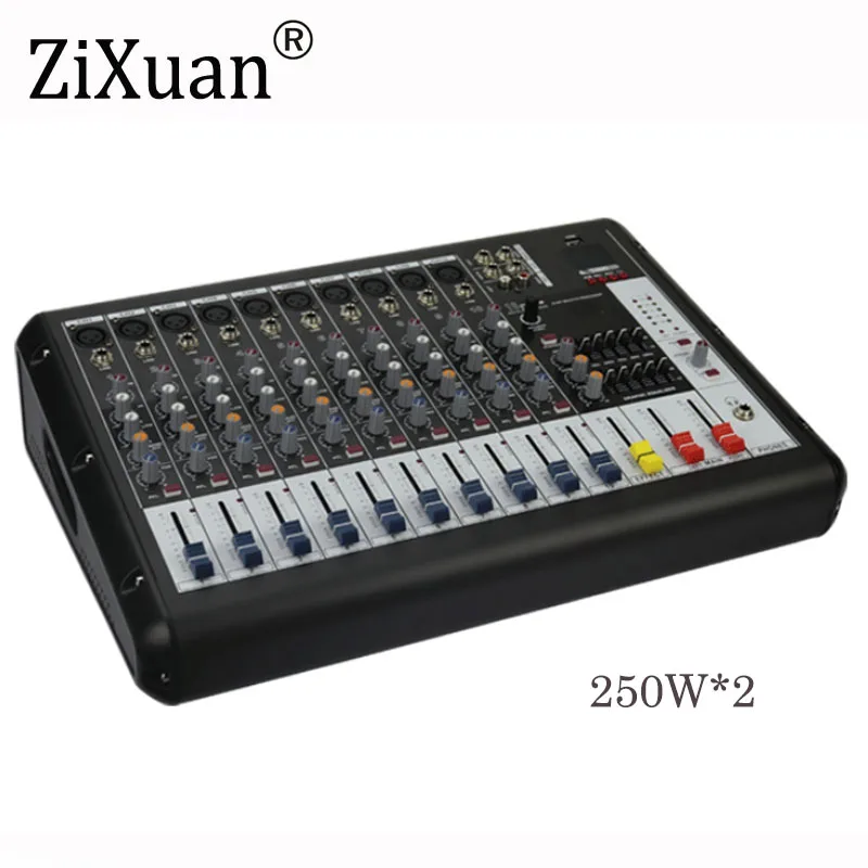 10 Channels Powered Mixer Amplifier Digital Audio Mixing Console Amp with 48V Phantom Power USB Slot
10 Channels Powered Mixer Amplifier Digital Audio Mixing Console Amp with 48V Phantom Power USB Slot