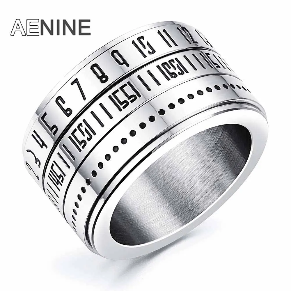 AENINE Punk Fashion Titanium Steel Rings Jewelry Number & Secret Codes Can Rotate Design Men Ring Jewelry OGJ511
AENINE Punk Fashion Titanium Steel Rings Jewelry Number & Secret Codes Can Rotate Design Men Ring Jewelry OGJ511