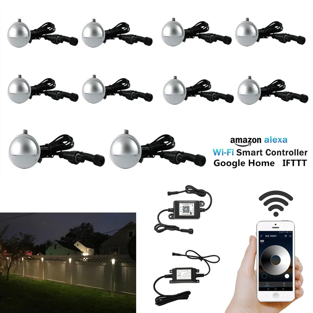 10X 35mm Low Voltage Half Moon LED Deck Rail Step Stair Fence Lights WIFI Controller Dimmer Timer for Amazon Alexa Google Home
10X 35mm Low Voltage Half Moon LED Deck Rail Step Stair Fence Lights WIFI Controller Dimmer Timer for Amazon Alexa Google Home