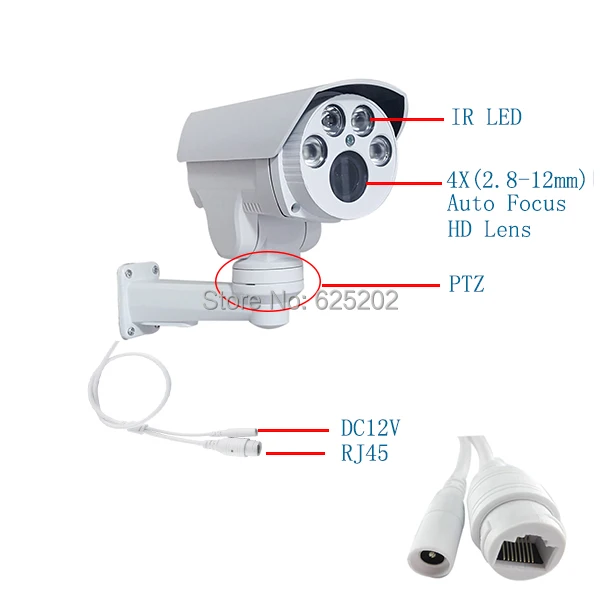 PTZ IP 1.3MP 960P 4X оптическая Автофокус 2 8-12 мм Водонепроницаемая цилиндрическая камера