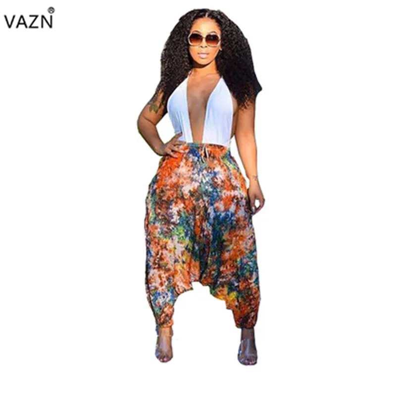 VAZN 2019 New Arrive Casual Print Backless Jumpsuits Women Sleeveless Halter Jumpsuits Ladies Harem Pant Long Jumpsuits YF8009
VAZN 2019 New Arrive Casual Print Backless Jumpsuits Women Sleeveless Halter Jumpsuits Ladies Harem Pant Long Jumpsuits YF8009