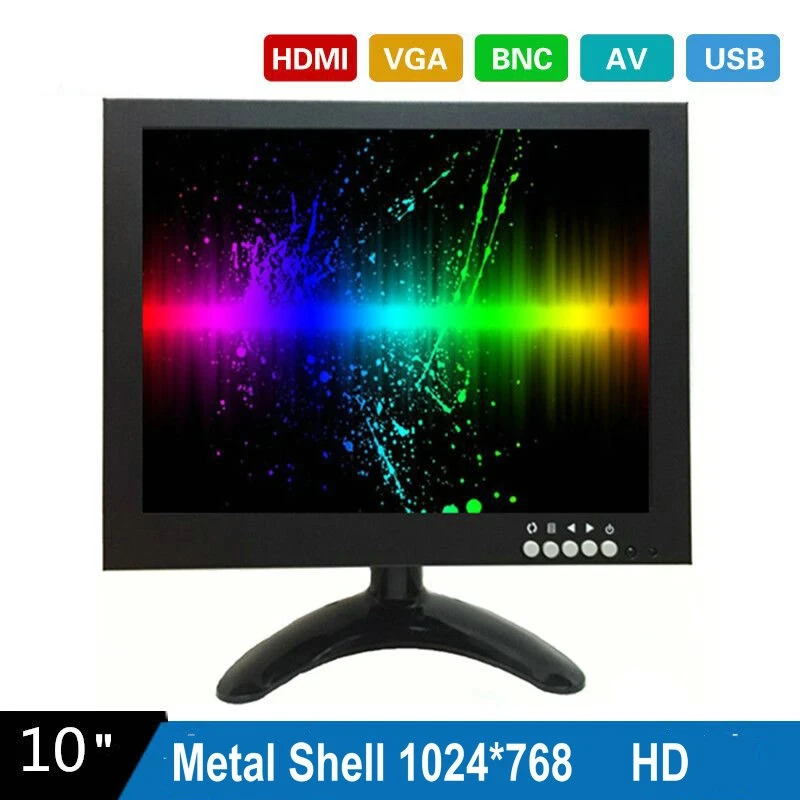 (10PCS) 10 Inch 1024X768 HD CCTV Monitor with Metal Shell & HDMI VGA AV BNC Connector for PC & Multimedia & Donitor Display
(10PCS) 10 Inch 1024X768 HD CCTV Monitor with Metal Shell & HDMI VGA AV BNC Connector for PC & Multimedia & Donitor Display