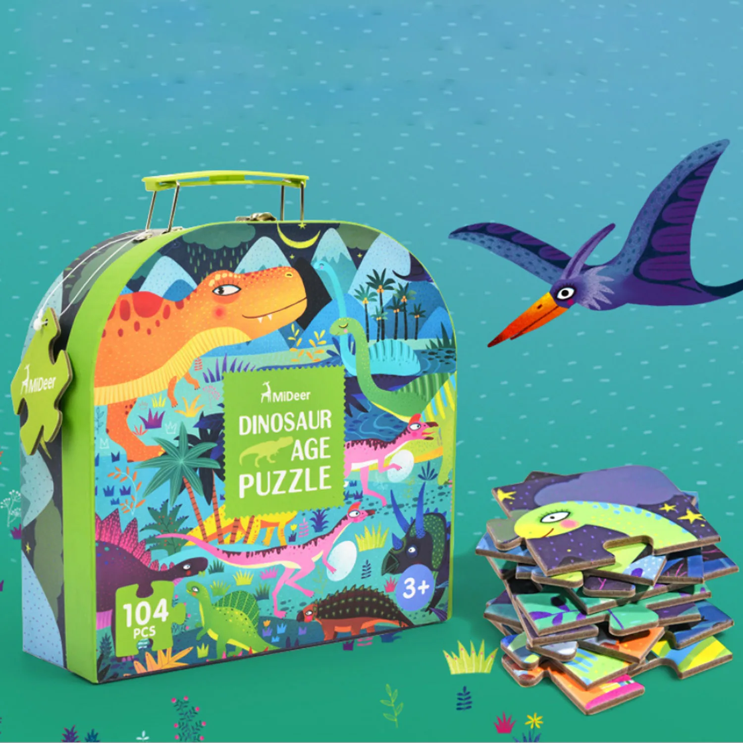 Besegad 104pcs Children Dinosaur Jigsaw Puzzles Set Early Education Toy with Storage Box for Kids Toddlers Gifts
Besegad 104pcs Children Dinosaur Jigsaw Puzzles Set Early Education Toy with Storage Box for Kids Toddlers Gifts