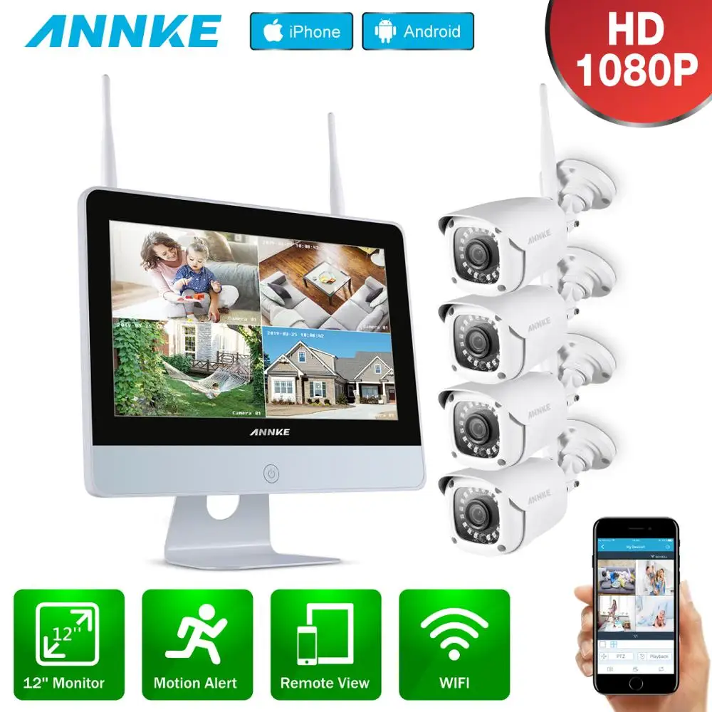 ANNKE 8CH 1080P FHD Wireless Video Security System 12inch LCD Screen NVR 4X8X 2MP Bullet IP Camera Outdoor CCTV Surveillance Kit
ANNKE 8CH 1080P FHD Wireless Video Security System 12inch LCD Screen NVR 4X8X 2MP Bullet IP Camera Outdoor CCTV Surveillance Kit