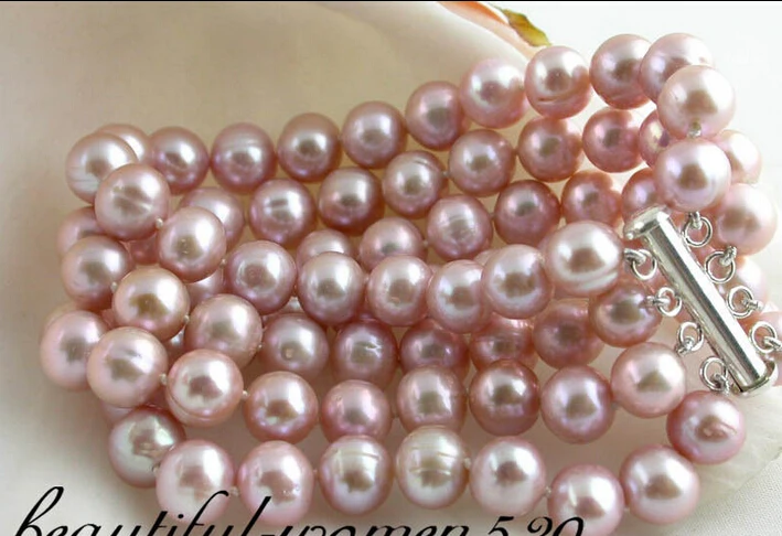 shipping+REAL 4row 8" 10mm purple round freshwater pearl bracelet bangle magnet Z1606 5.25
shipping+REAL 4row 8" 10mm purple round freshwater pearl bracelet bangle magnet Z1606 5.25