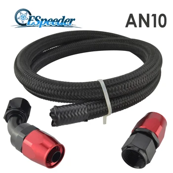 

ESPEEDER AN10 Straight Fitting 45 Degree Swivel Oil Fuel Hose End Adapter Kit AN10 Fuel Hose Nylon Braided Racing Hose Line 1M