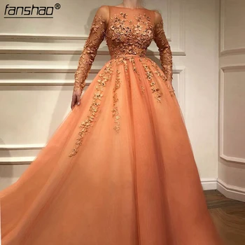 Muslim Evening Dresses A-line Long Sleeves Tulle Appliques Beaded Islamic Dubai Saudi Arabic Long Elegant Evening Gown
Muslim Evening Dresses A-line Long Sleeves Tulle Appliques Beaded Islamic Dubai Saudi Arabic Long Elegant Evening Gown