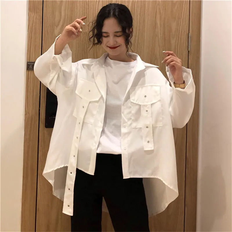 Chic Solid Shirts Long Sleeve Cotton Blouse Plus Size Shirts Oversize White & Black Blouse Maxi Boyfriends Chemisier J347
Chic Solid Shirts Long Sleeve Cotton Blouse Plus Size Shirts Oversize White & Black Blouse Maxi Boyfriends Chemisier J347