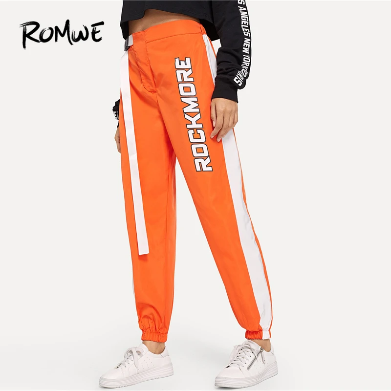 ROMWE Orange Letter Print Pants 2019 Comfy Fitness Elastic Waist Spring Autumn Pants Fabulous Women Mid Waist Trousers
ROMWE Orange Letter Print Pants 2019 Comfy Fitness Elastic Waist Spring Autumn Pants Fabulous Women Mid Waist Trousers
