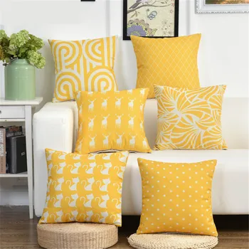 Decorative Throw Pillow Case Cover Yellow Geometric Dot Animal Cat Deer Cushion Cover For Sofa Home Capa De Almofadas 45x45cm
Decorative Throw Pillow Case Cover Yellow Geometric Dot Animal Cat Deer Cushion Cover For Sofa Home Capa De Almofadas 45x45cm