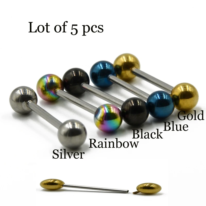 5 PCS 316l Surgical Steel Round Internally Threaded Ball Screw Fit Tongue Barbell Piercing Nipple Shiled Ring Fashion Jewelry
5 PCS 316l Surgical Steel Round Internally Threaded Ball Screw Fit Tongue Barbell Piercing Nipple Shiled Ring Fashion Jewelry