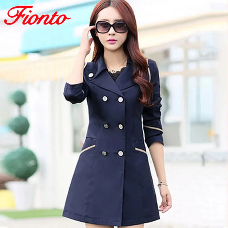 FIONTO Trench Coat Women 2018 Turn Down Collar Casual Trench Coat Female Solid Long Slim Double Breasted Coats A034-1
FIONTO Trench Coat Women 2018 Turn Down Collar Casual Trench Coat Female Solid Long Slim Double Breasted Coats A034-1
