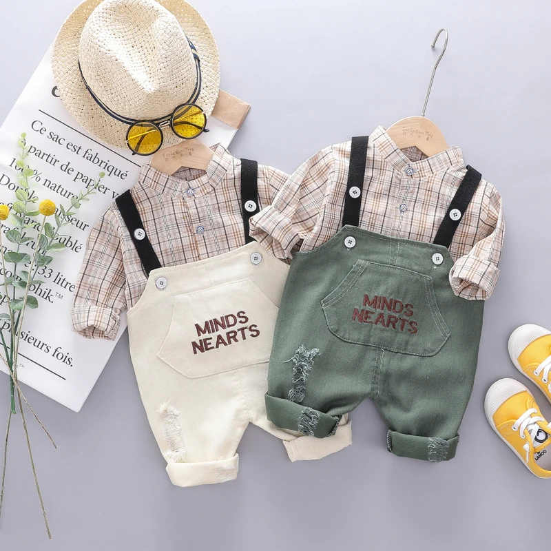 2019 Autumn New Baby Infant Clothes Suits Toddler Boys Clothing Sets Plaid Shirt Bib Pants Kids Children Costume Suit
2019 Autumn New Baby Infant Clothes Suits Toddler Boys Clothing Sets Plaid Shirt Bib Pants Kids Children Costume Suit